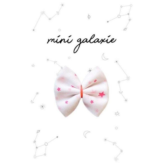 BARRETTE ENFANT FILLE NŒUD ÉTOILES FLUO ROSE - Mini Galaxie