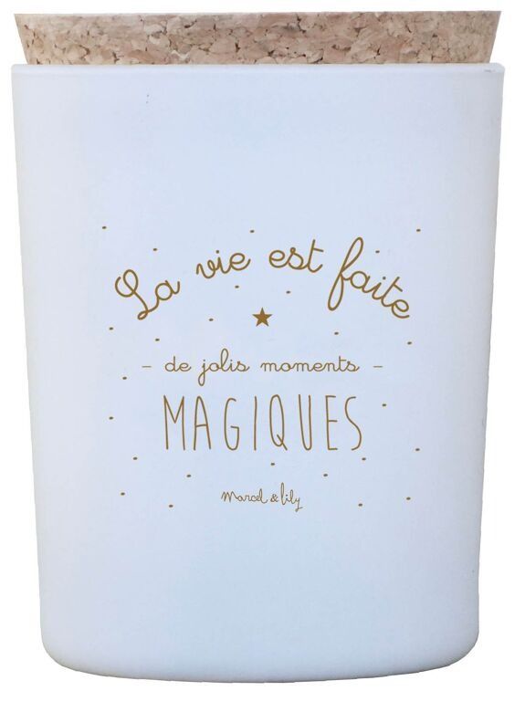 BOUGIE DÉCORATIVE 100% NATURELLE "JOLIS MOMENTS MAGIQUES" - Marcel et Lily