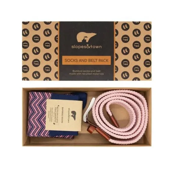 PACK CEINTURE RECYCLÉE & CHAUSSETTES EN BAMBOU RAY - Slopes&Town