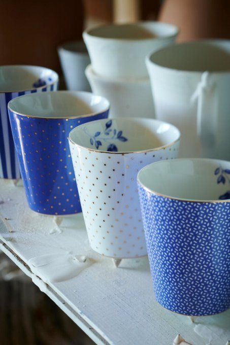 Petit mug sans anse Royal Stripes Pois Blanc - Pip Studio