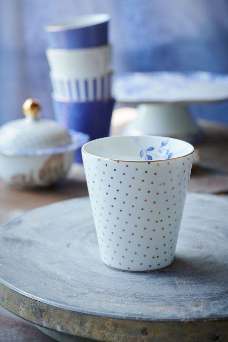 Petit mug sans anse Royal Stripes Pois Blanc - Pip Studio