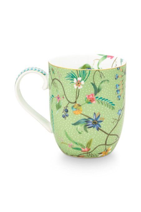 Coffret 2 petits mugs Jolie fleurs vert - Pip Studio