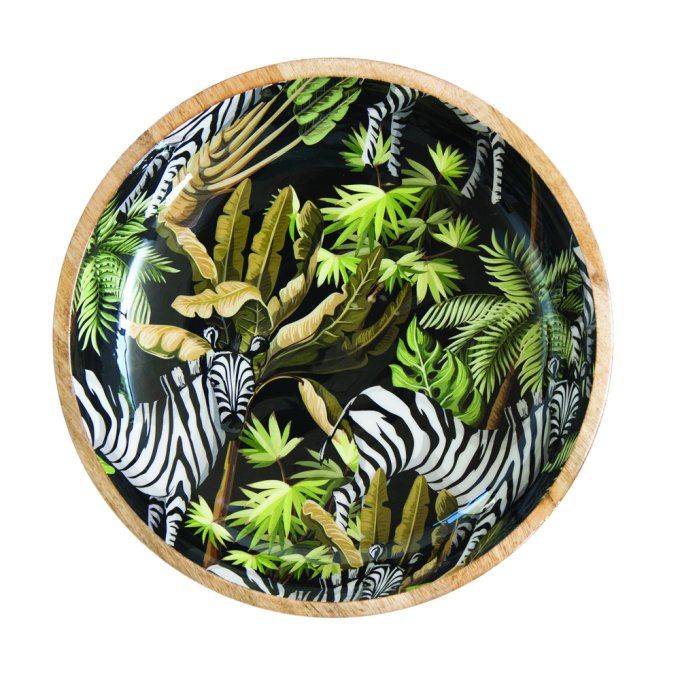 SALADIER BOIS DE MANGUIER Zebra in Jungle - By Room 